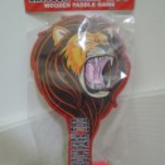 Lion Head Paddle + Ball Toy On String Lincoln Park Zoo Paddle Ball Souvenir NIP - Picture 1 of 4